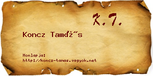 Koncz Tamás névjegykártya
